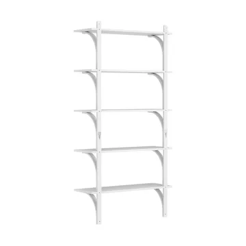 Levi shelf 5 shelves - White-stained ash-brass, 90 cm - Swedese