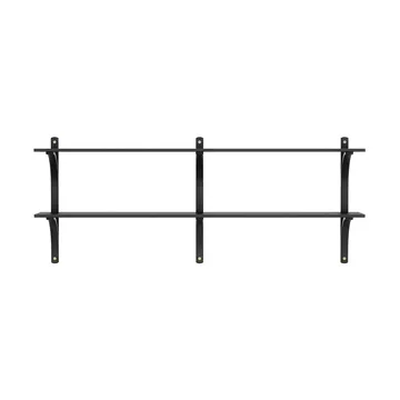 Levi shelf - Black ash-brass, 2 shelves, 180 cm - Swedese