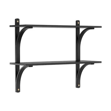 Levi shelf - Black ash-brass, 2 shelves, 90 cm - Swedese