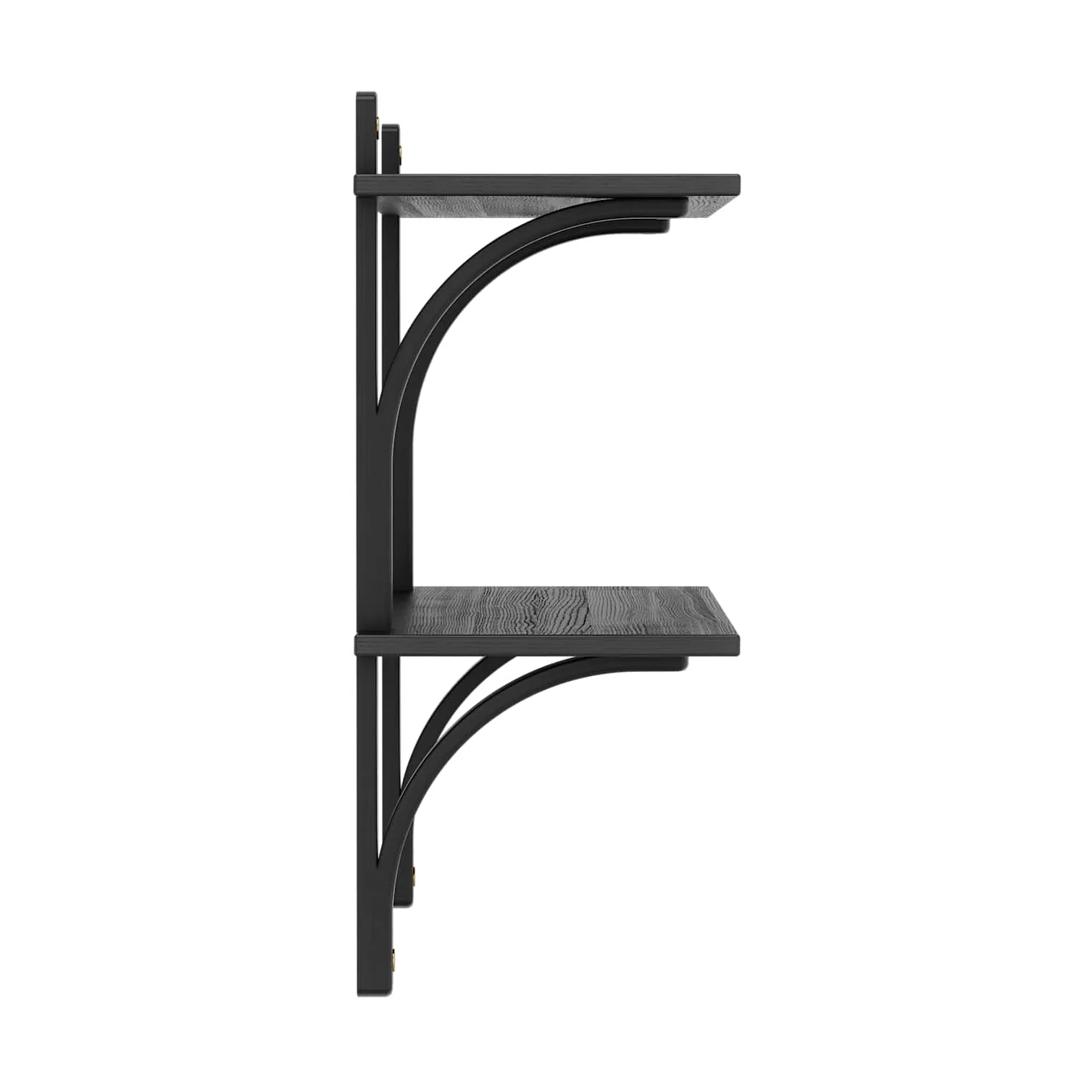 Levi shelf, Black ash-brass, 2 shelves, 90 cm Swedese