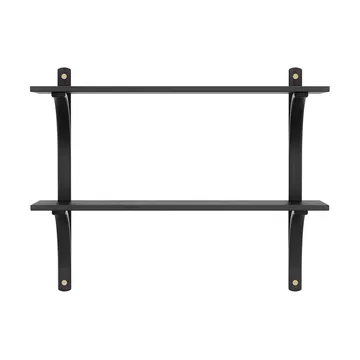 Levi shelf - Black ash-brass, 2 shelves, 90 cm - Swedese