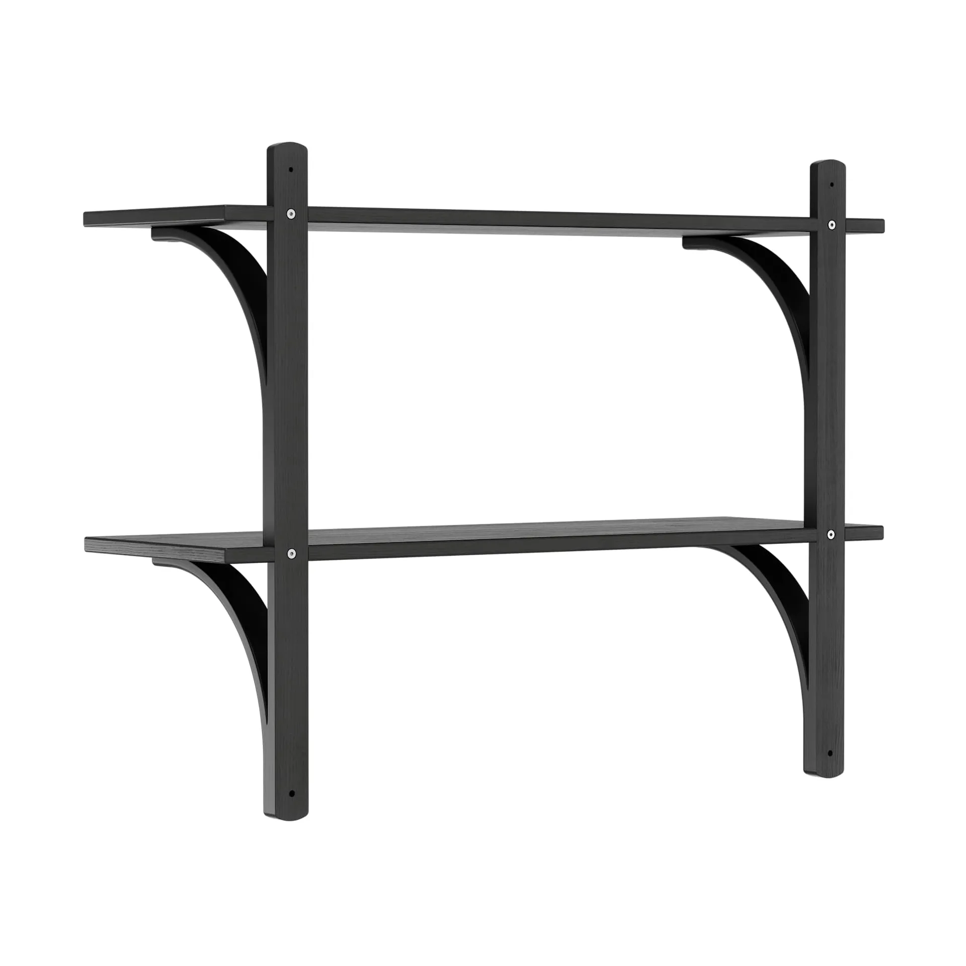 Levi shelf, Black ash-brass, 2 shelves, 90 cm Swedese