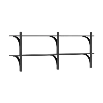 Levi shelf - Black ash-stainless steel, 2 shelves, 180 cm - Swedese