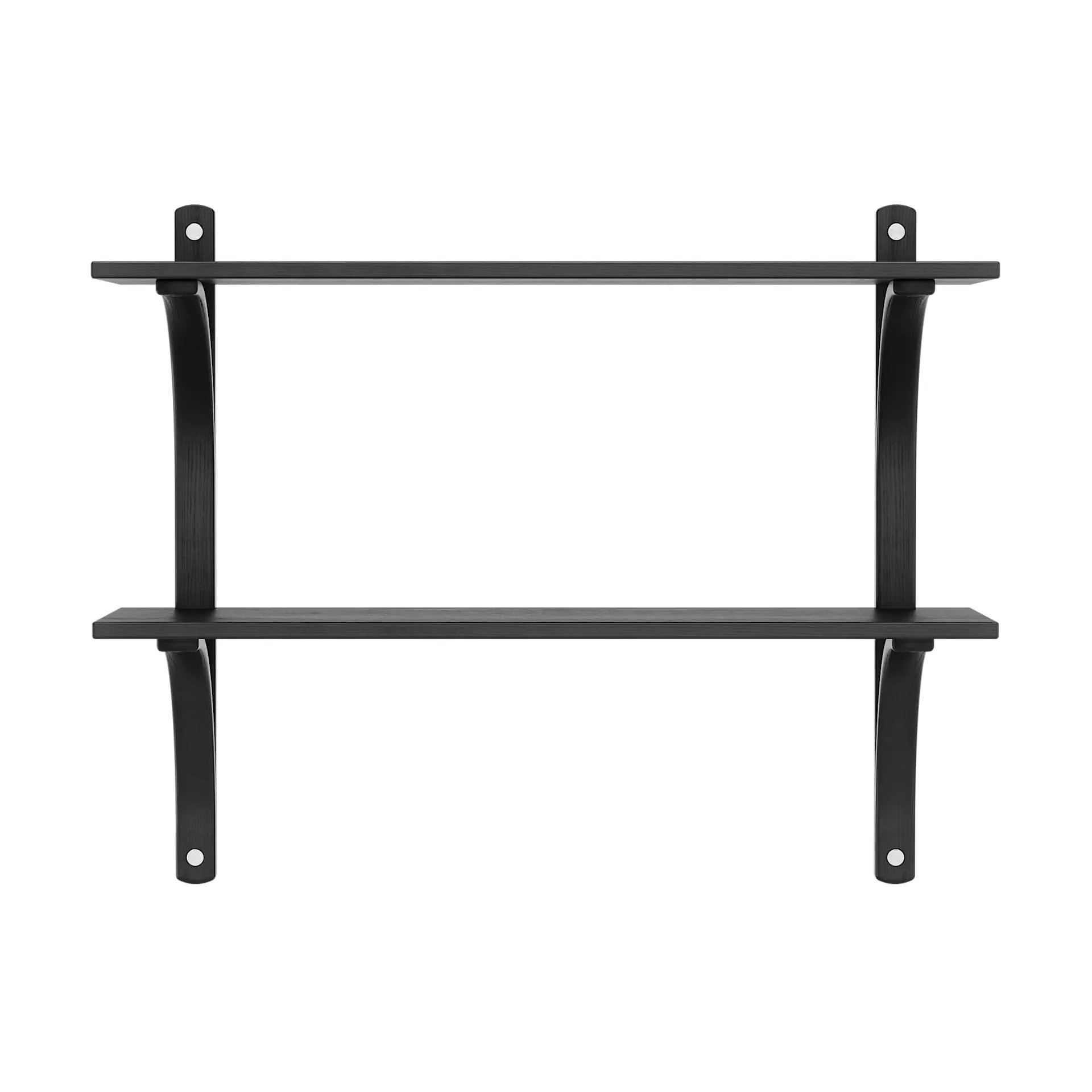 Levi shelf, Black ash-stainless steel, 2 shelves, 90 cm Swedese