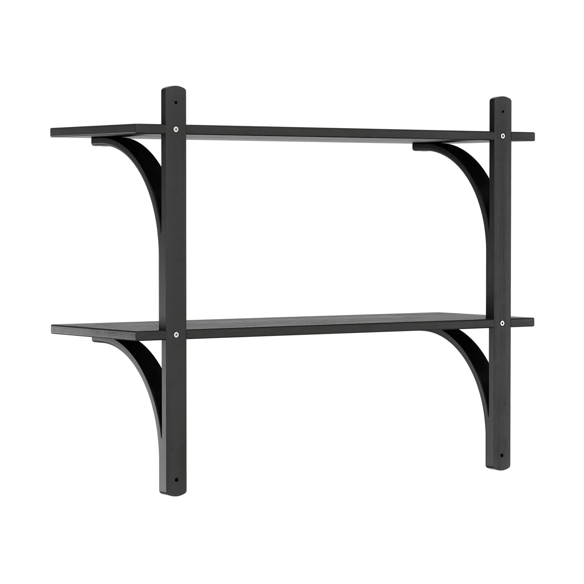 Levi shelf, Black ash-stainless steel, 2 shelves, 90 cm Swedese