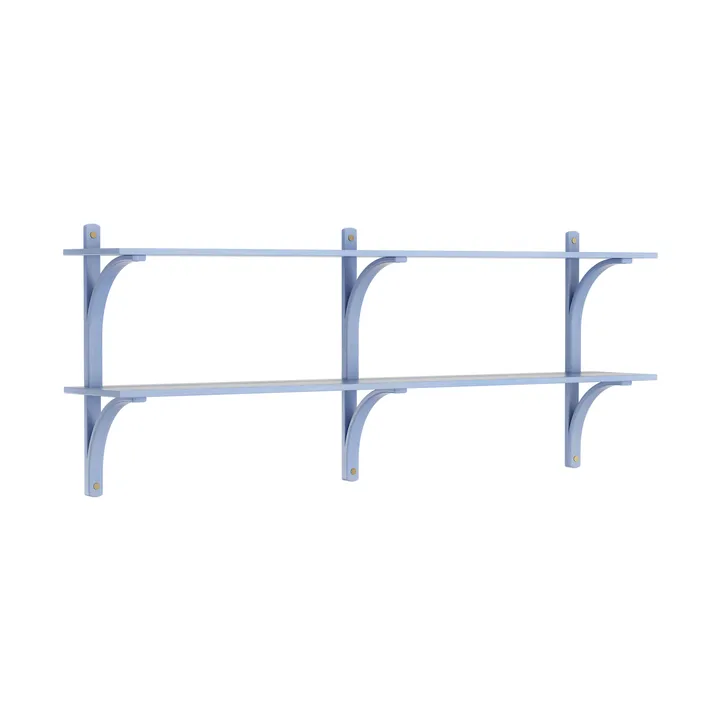 Levi shelf - Ilke blue-brass, 2 shelves, 180 cm - Swedese
