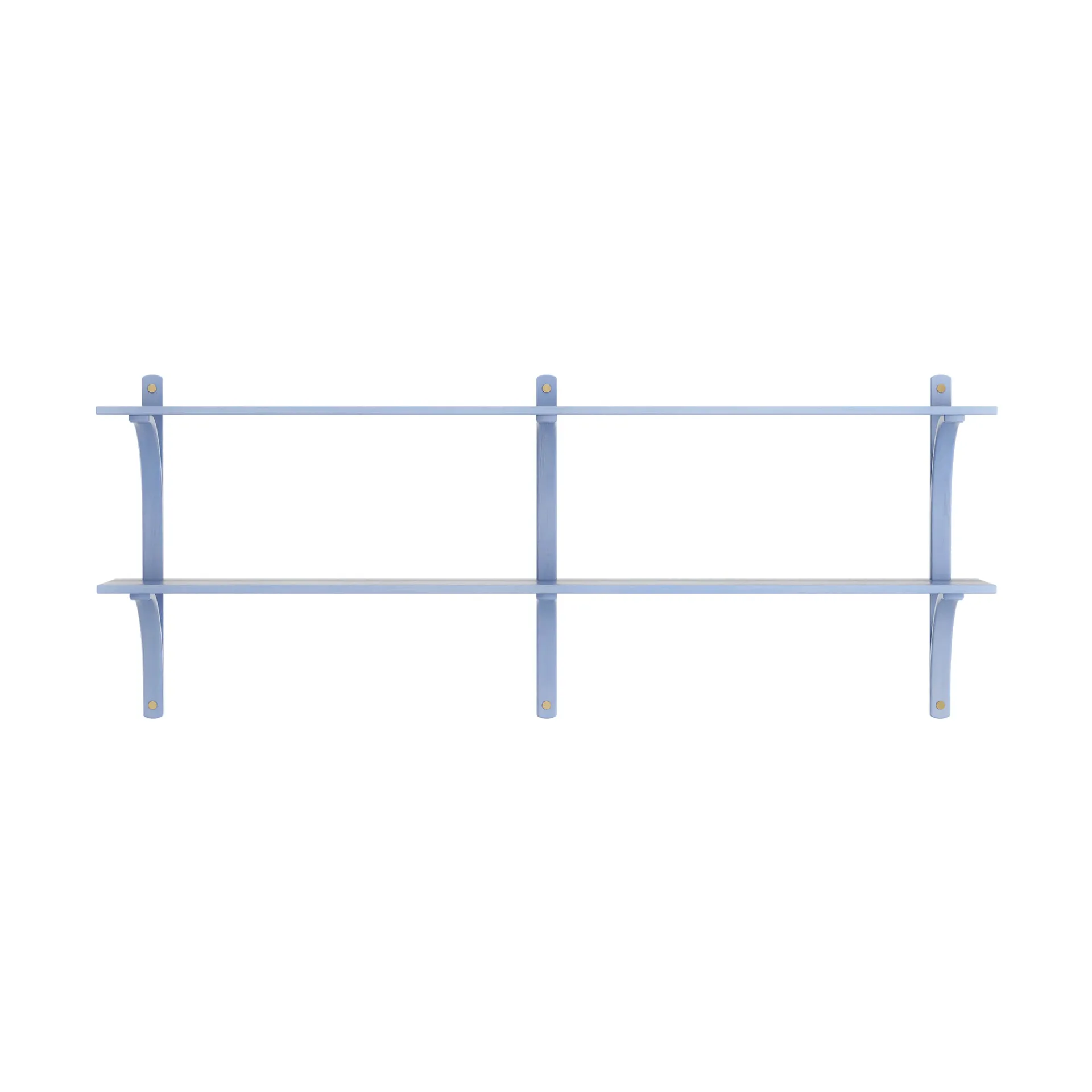 Levi shelf, Ilke blue-brass, 2 shelves, 180 cm Swedese
