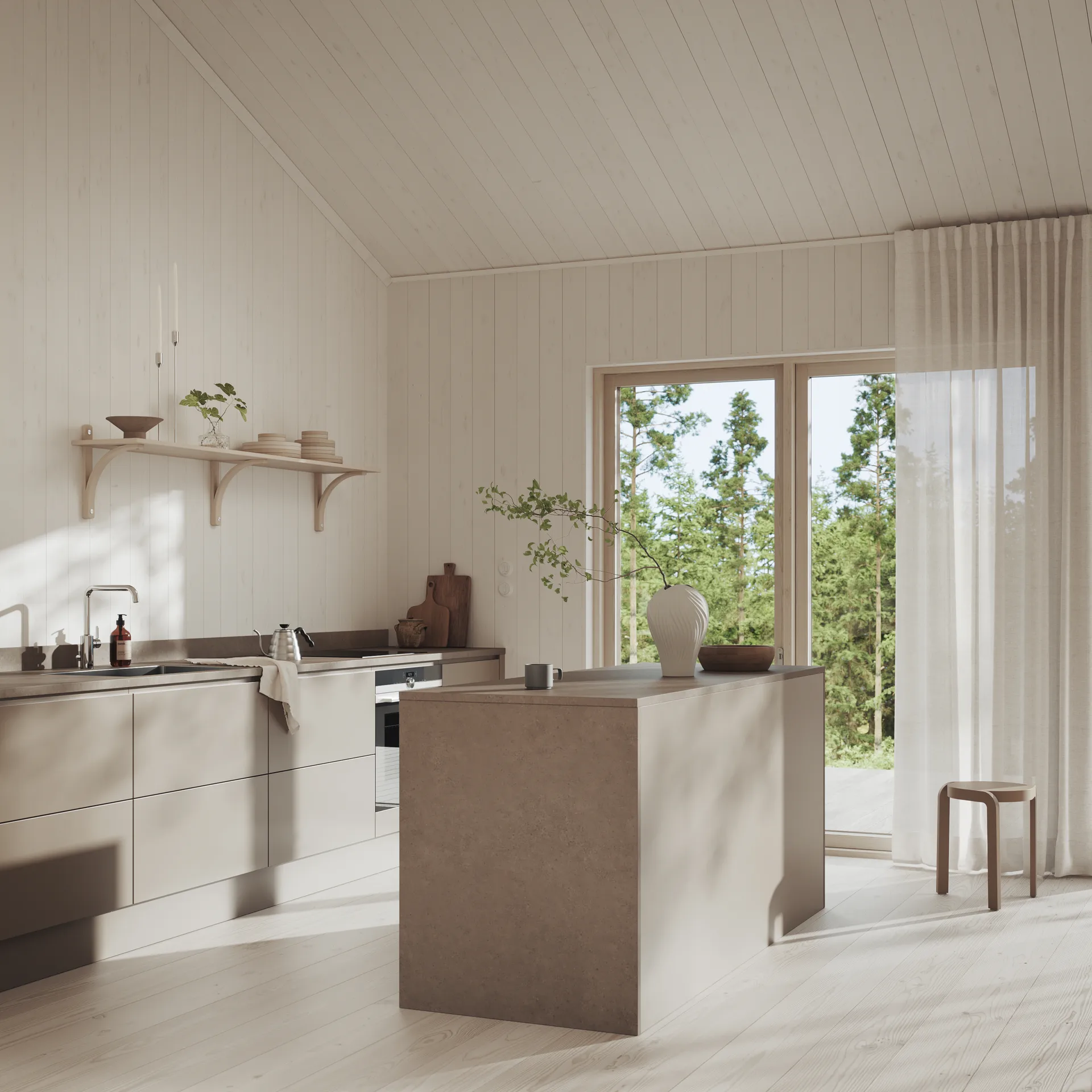 Levi shelf, Ilke blue-brass, 2 shelves, 90 cm Swedese