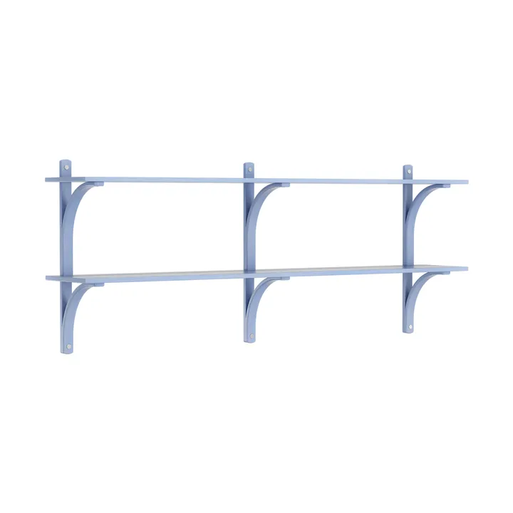 Levi shelf - Ilke blue-stainless steel, 2 shelves, 180 cm - Swedese