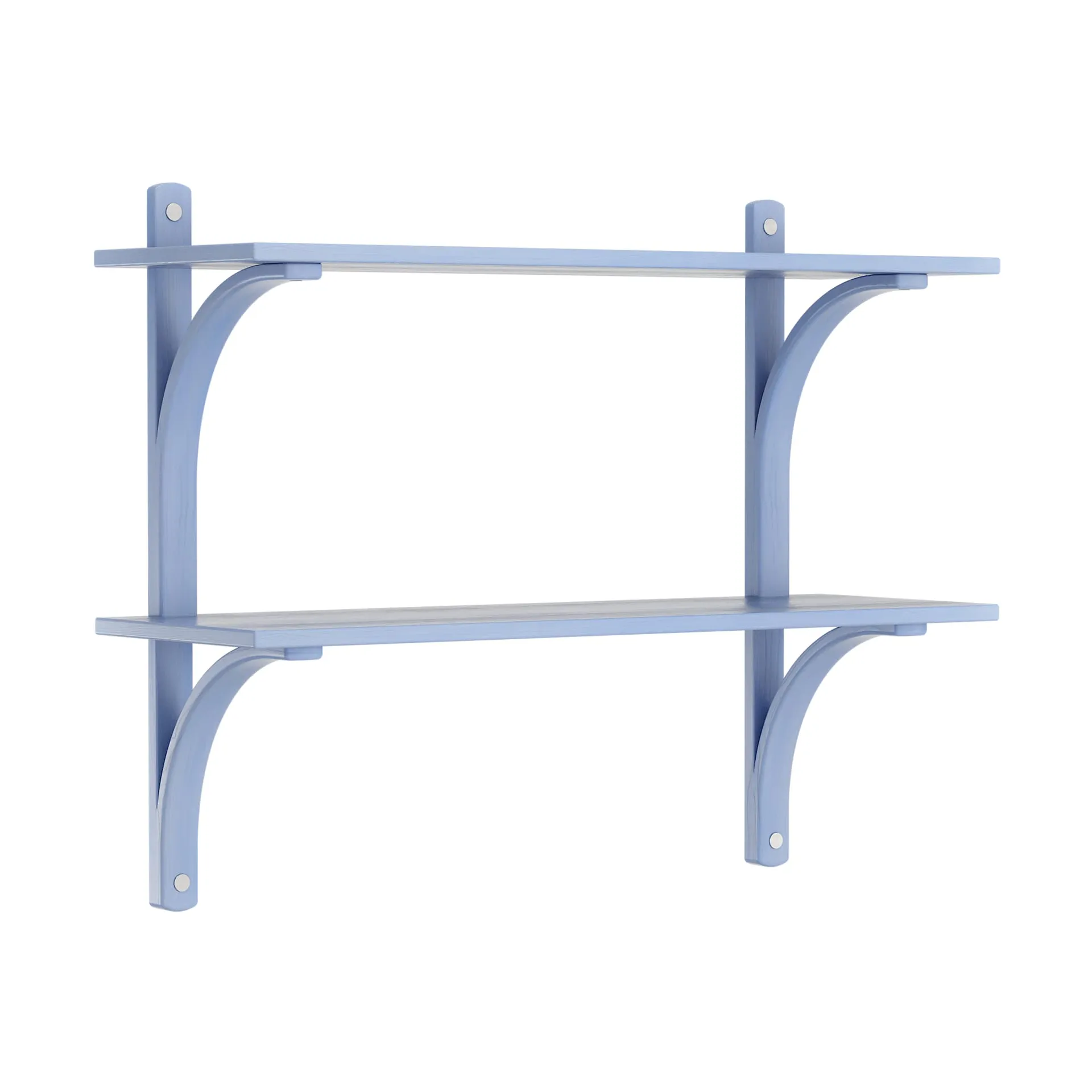 Levi shelf, Ilke blue, stainless steel, 2 shelves, 90 cm Swedese