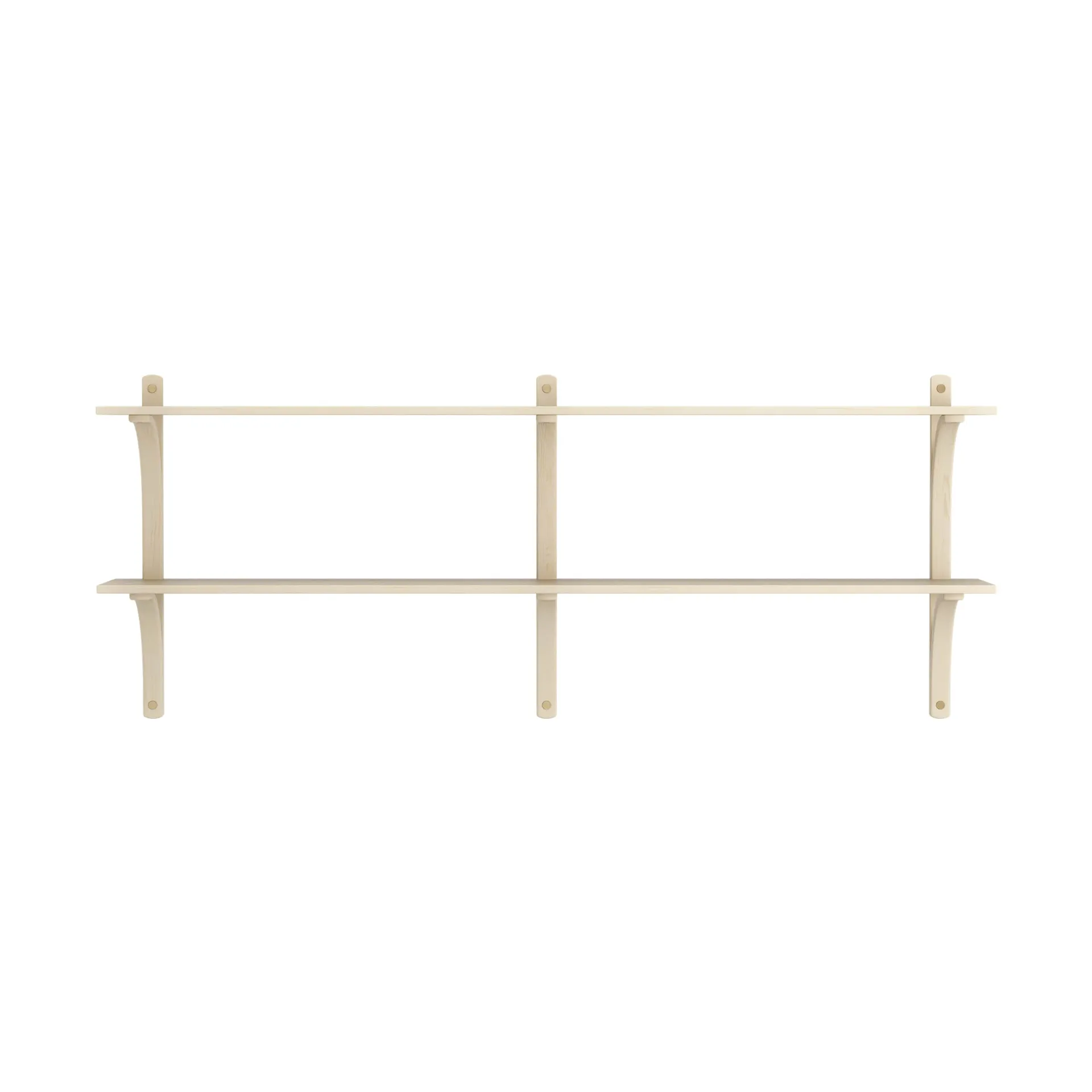Levi shelf, Lacquered ash-brass, 2 shelves, 180 cm Swedese