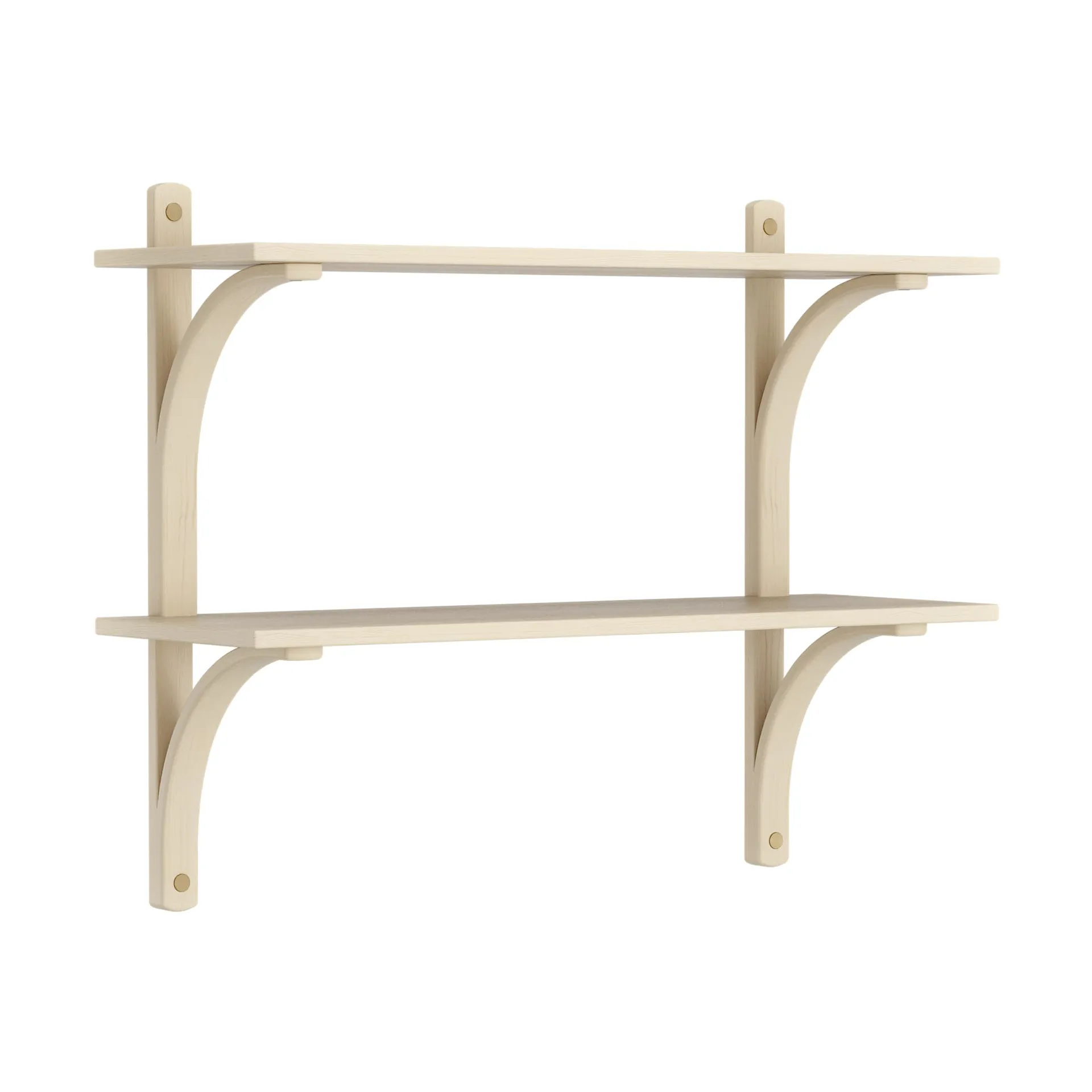Levi shelf, Lacquered ash-brass, 2 shelves, 90 cm Swedese