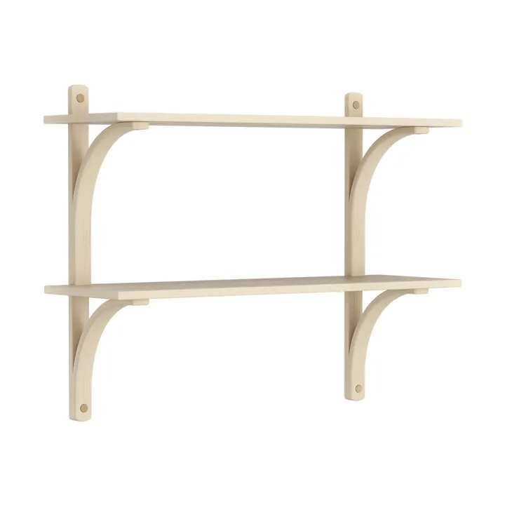 Levi shelf - Lacquered ash-brass, 2 shelves, 90 cm - Swedese