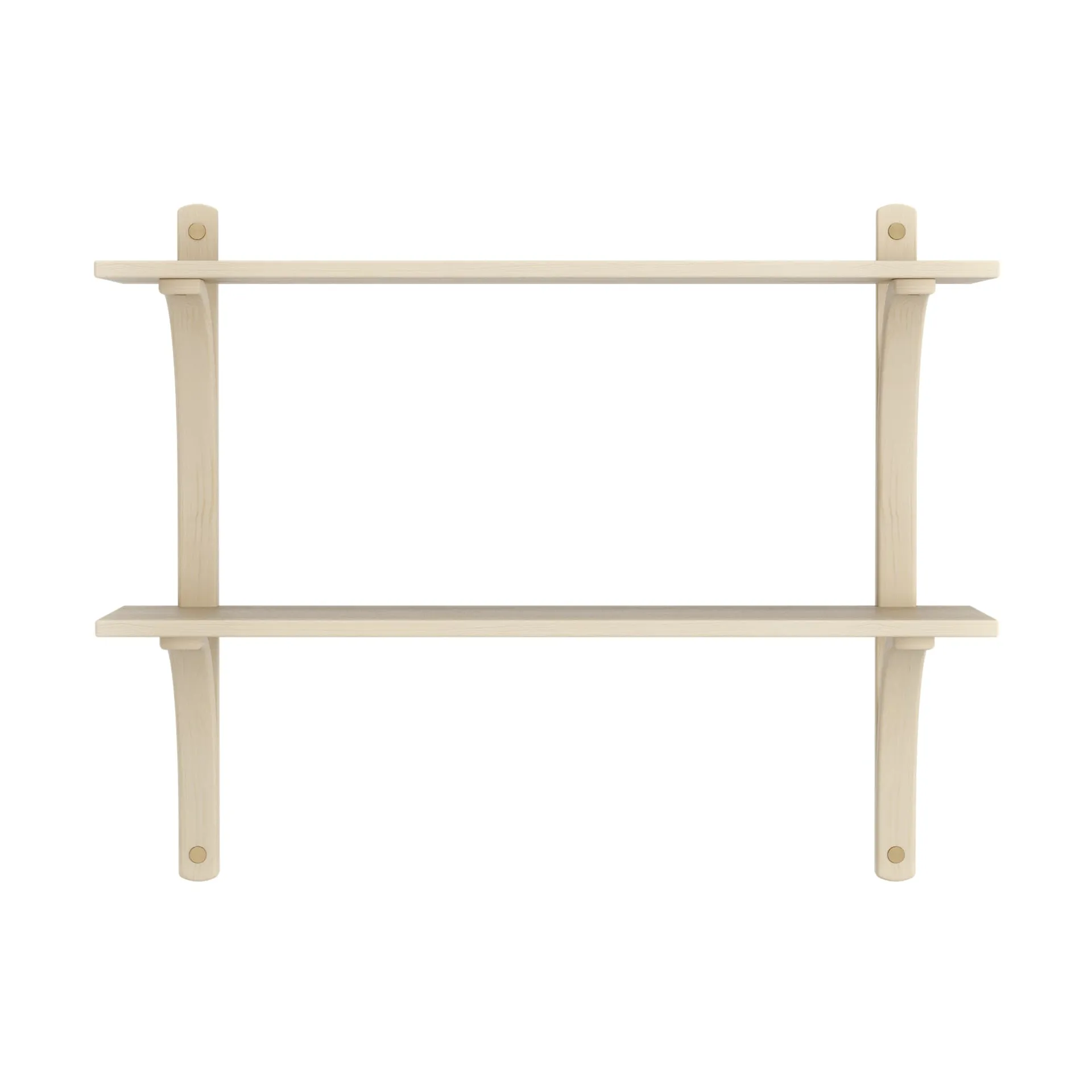Levi shelf, Lacquered ash-brass, 2 shelves, 90 cm Swedese