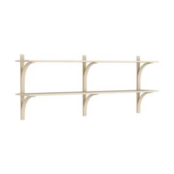 Levi shelf - Lacquered ash-stainless steel, 2 shelves, 180 cm - Swedese