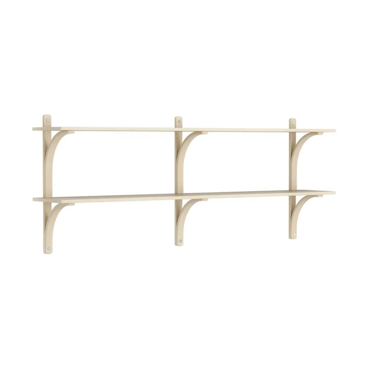 Levi shelf - Lacquered ash-stainless steel, 2 shelves, 180 cm - Swedese