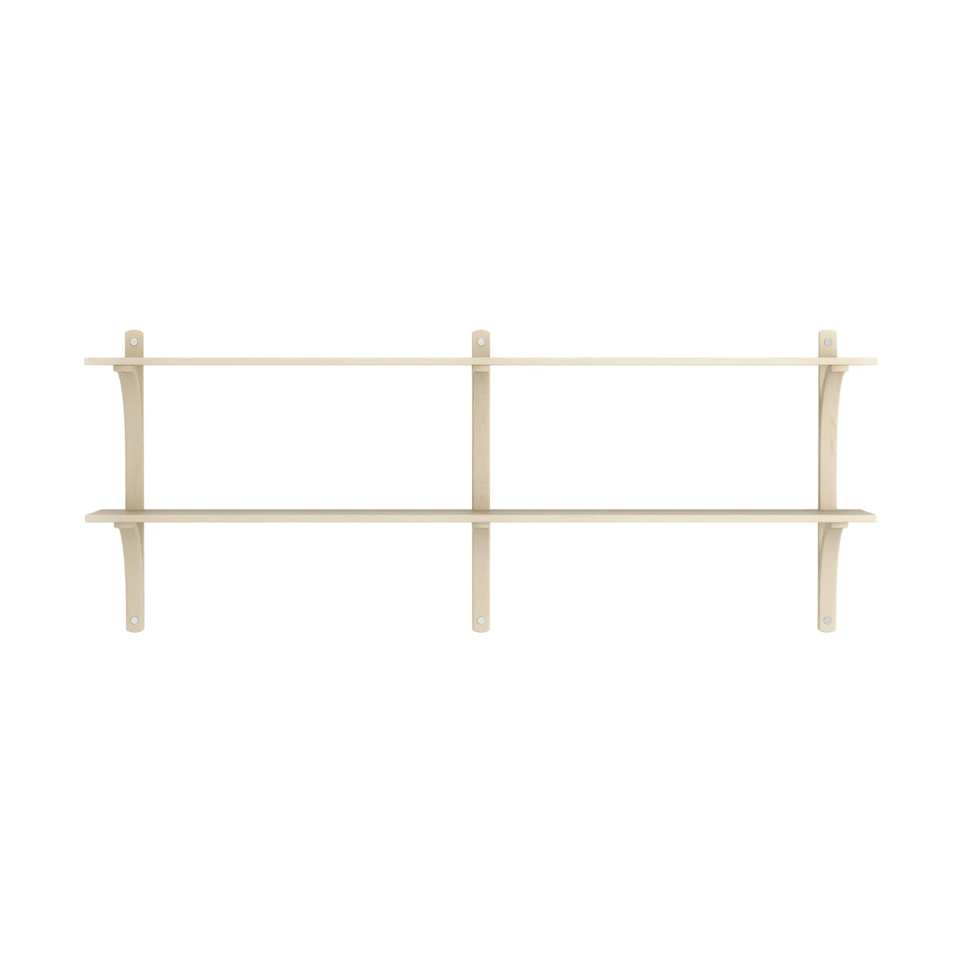 Levi shelf, Lacquered ash-stainless steel, 2 shelves, 180 cm Swedese
