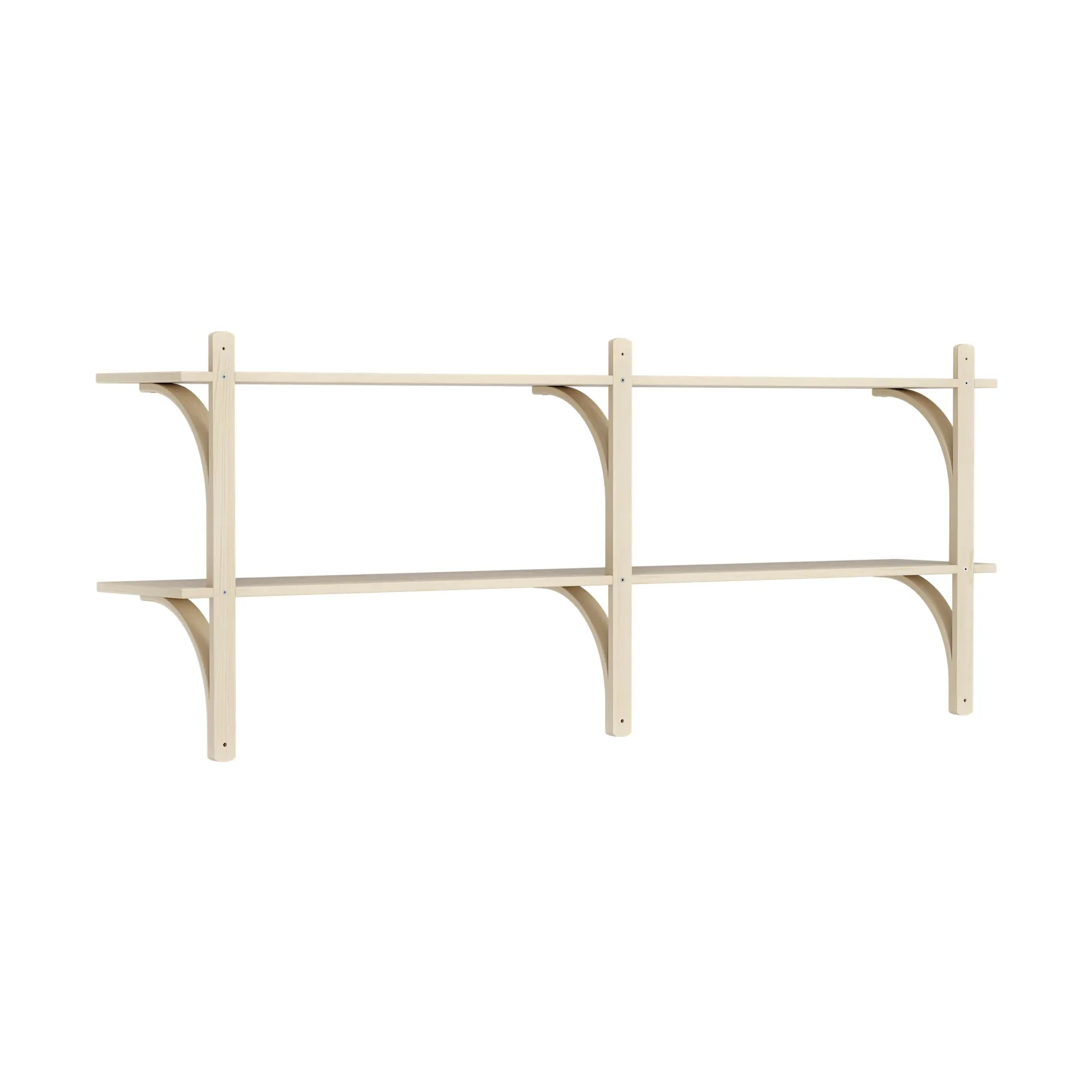 Levi shelf, Lacquered ash-stainless steel, 2 shelves, 180 cm Swedese