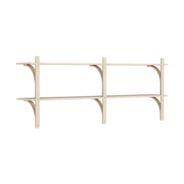 Levi shelf - Lacquered ash-stainless steel, 2 shelves, 180 cm - Swedese