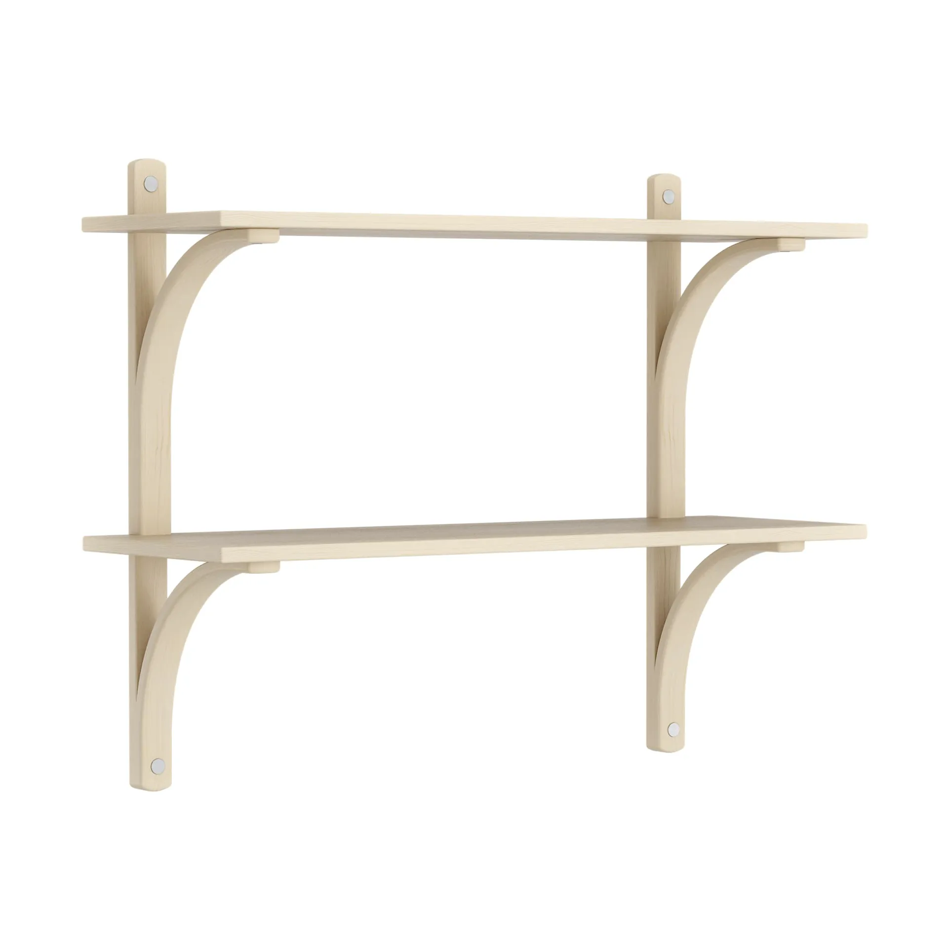 Levi shelf, Lacquered ash-stainless steel, 2 shelves, 90 cm Swedese