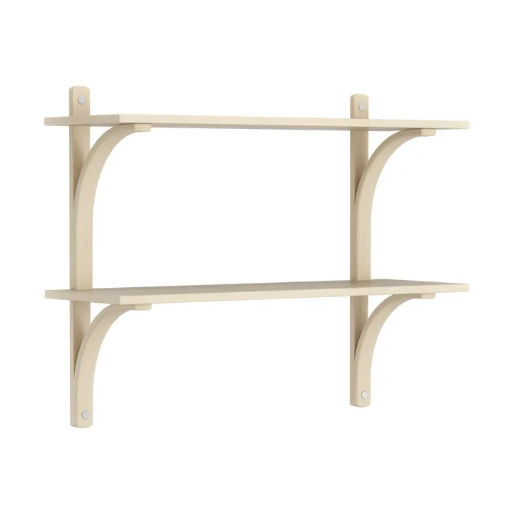 Levi shelf - Lacquered ash-stainless steel, 2 shelves, 90 cm - Swedese