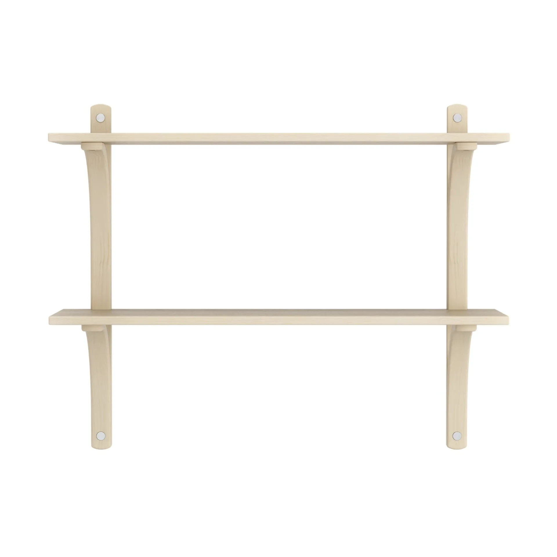 Levi shelf, Lacquered ash-stainless steel, 2 shelves, 90 cm Swedese