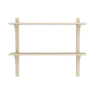 Levi shelf - Lacquered ash-stainless steel, 2 shelves, 90 cm - Swedese