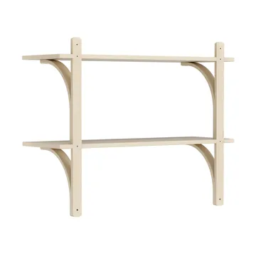 Levi shelf - Lacquered ash-stainless steel, 2 shelves, 90 cm - Swedese
