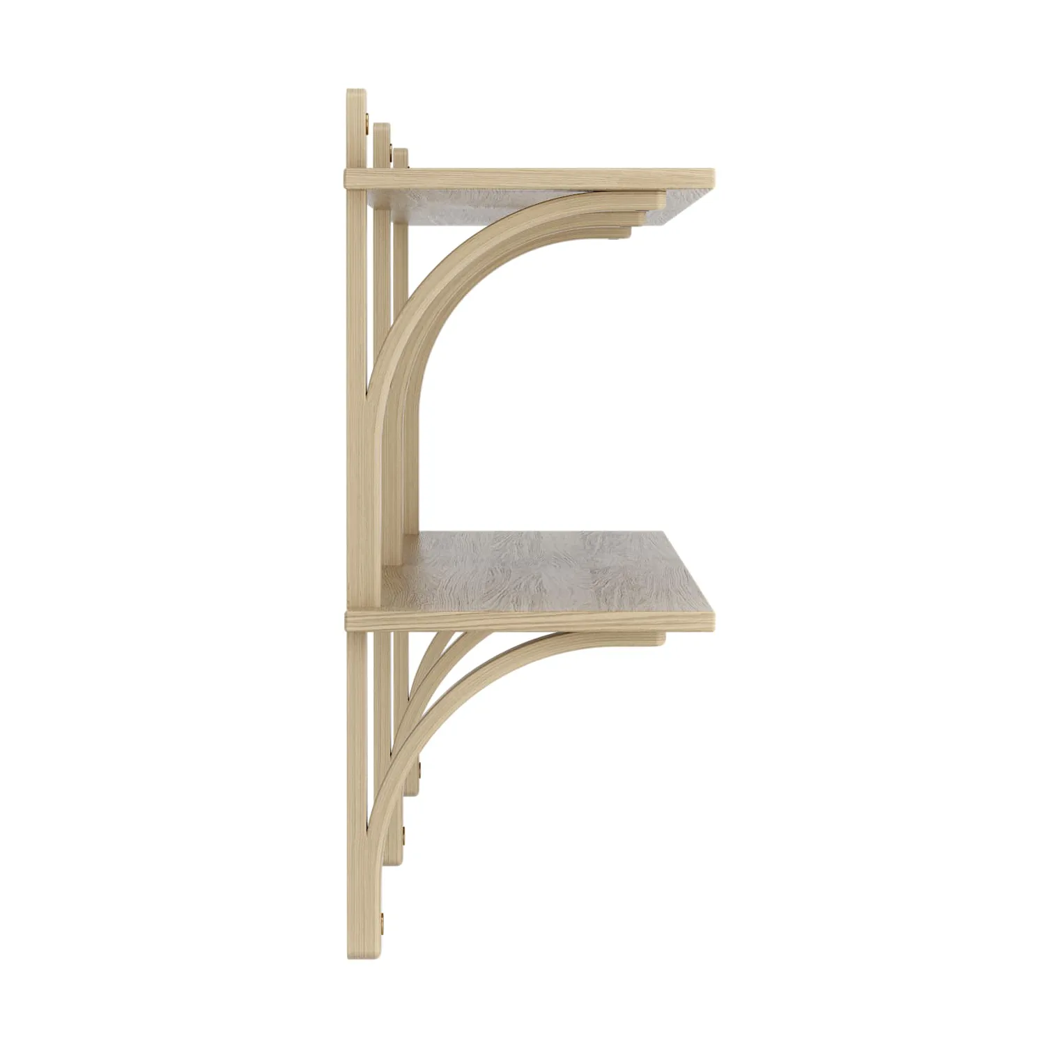 Levi shelf, Lacquered oak-brass, 2 shelves, 180 cm Swedese
