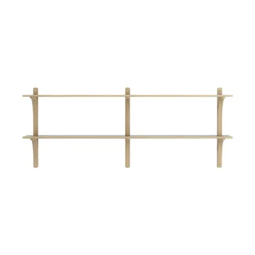 Levi shelf - Lacquered oak-brass, 2 shelves, 180 cm - Swedese