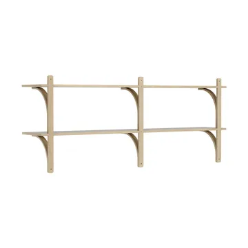 Levi shelf - Lacquered oak-brass, 2 shelves, 180 cm - Swedese