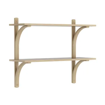 Levi shelf - Lacquered oak-brass, 2 shelves, 90 cm - Swedese