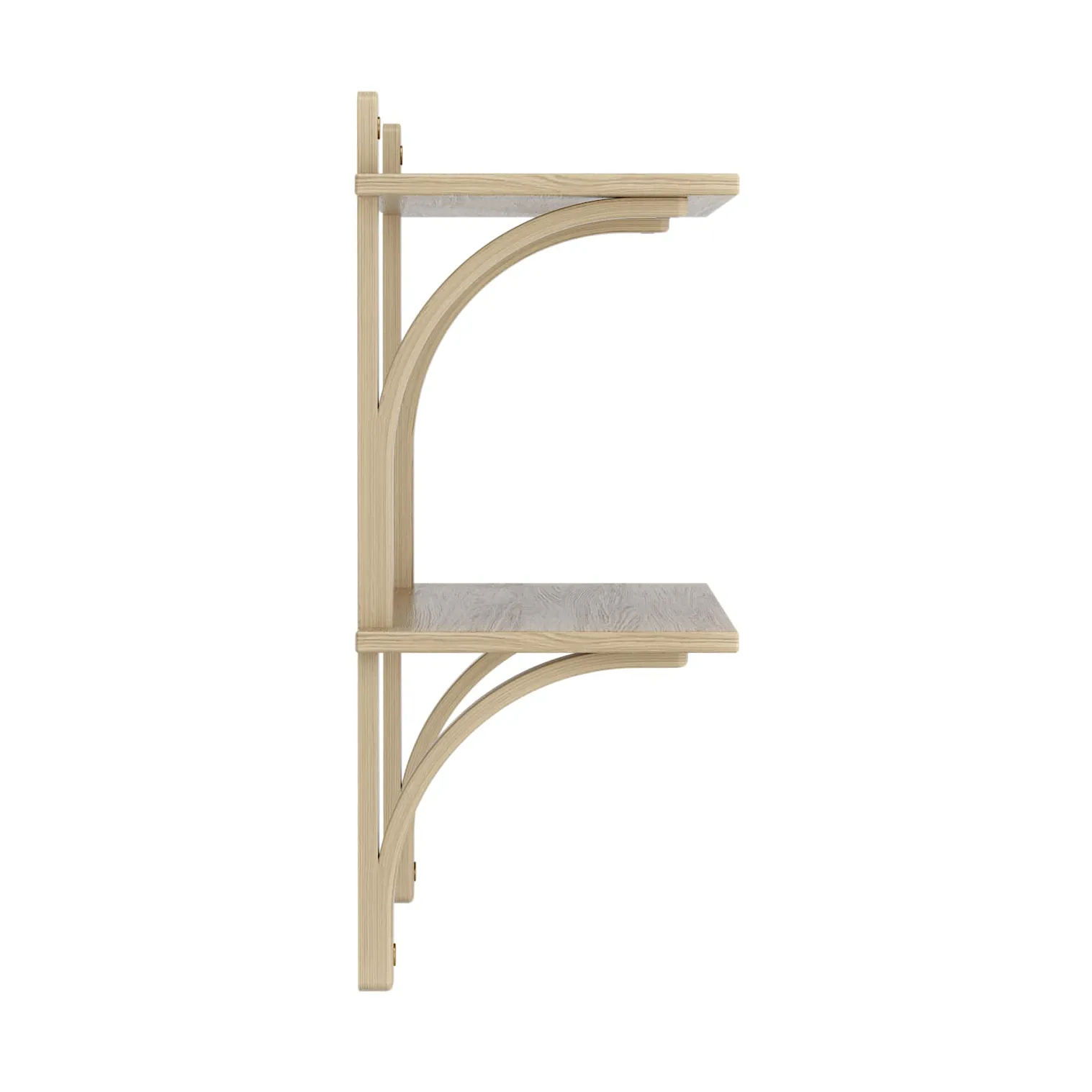 Levi shelf, Lacquered oak-brass, 2 shelves, 90 cm Swedese