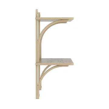 Levi shelf - Lacquered oak-brass, 2 shelves, 90 cm - Swedese