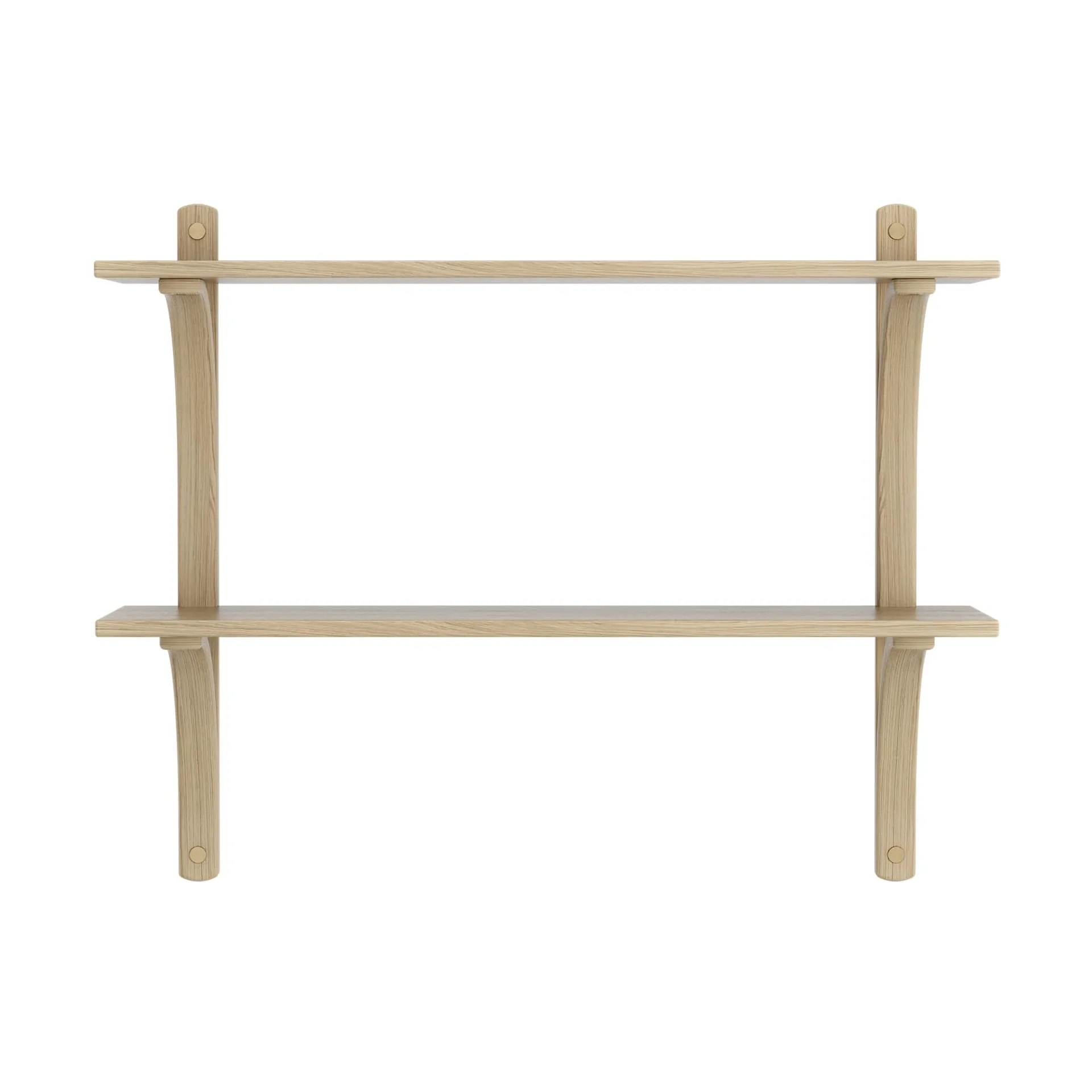 Levi shelf, Lacquered oak-brass, 2 shelves, 90 cm Swedese