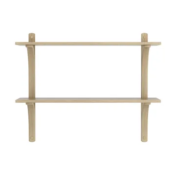 Levi shelf - Lacquered oak-brass, 2 shelves, 90 cm - Swedese