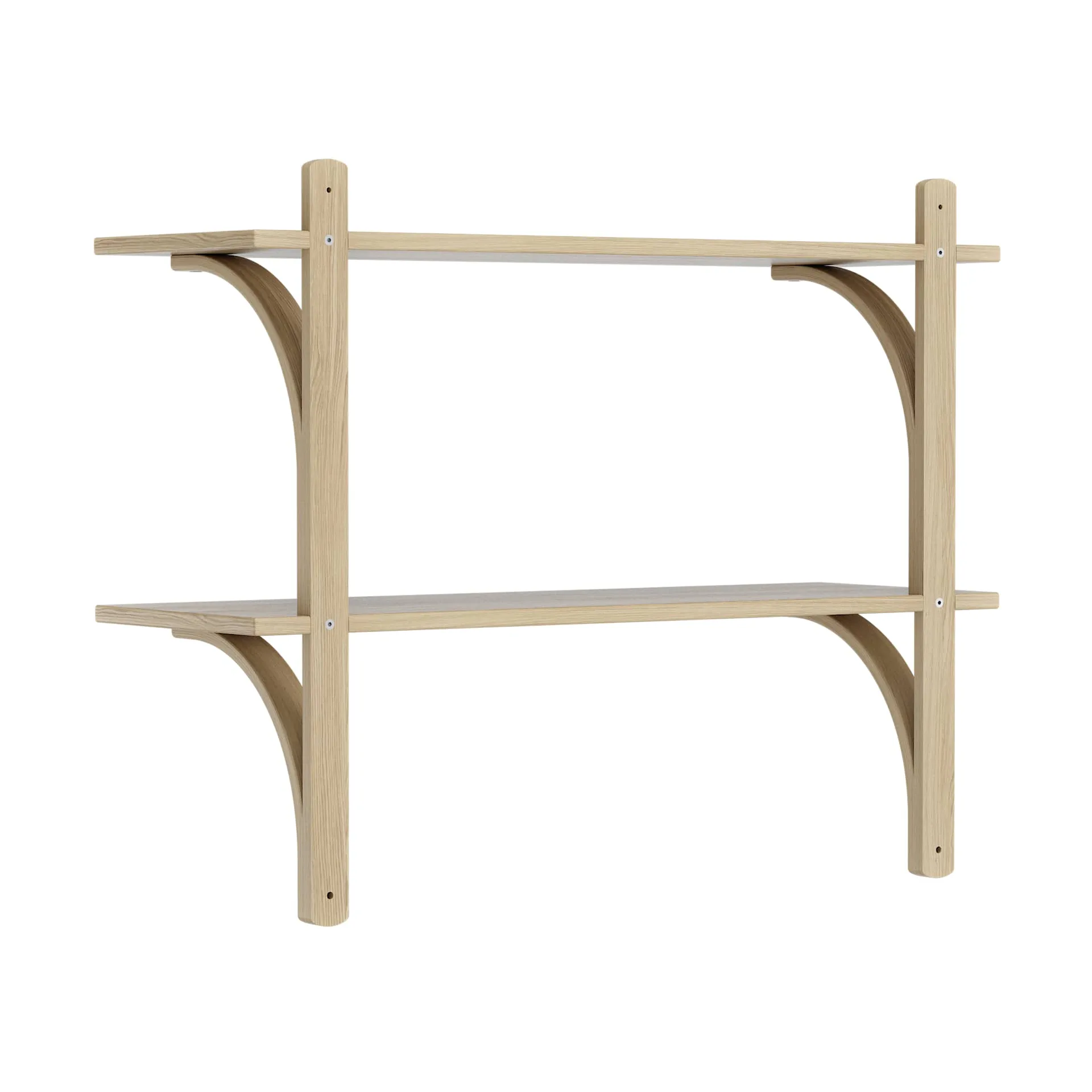 Levi shelf, Lacquered oak-brass, 2 shelves, 90 cm Swedese