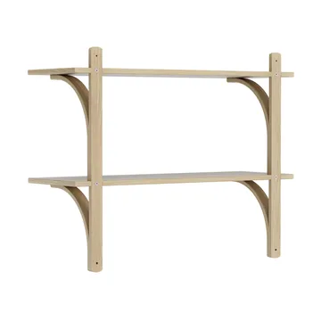 Levi shelf - Lacquered oak-brass, 2 shelves, 90 cm - Swedese