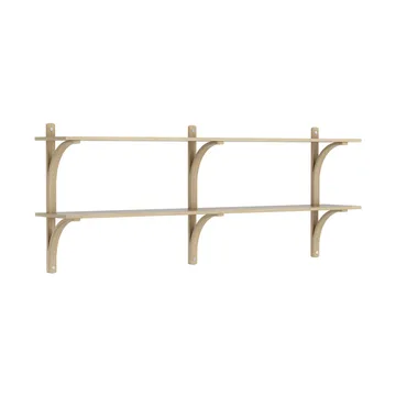 Levi shelf - Lacquered oak-stainless steel, 2 shelves, 180 cm - Swedese