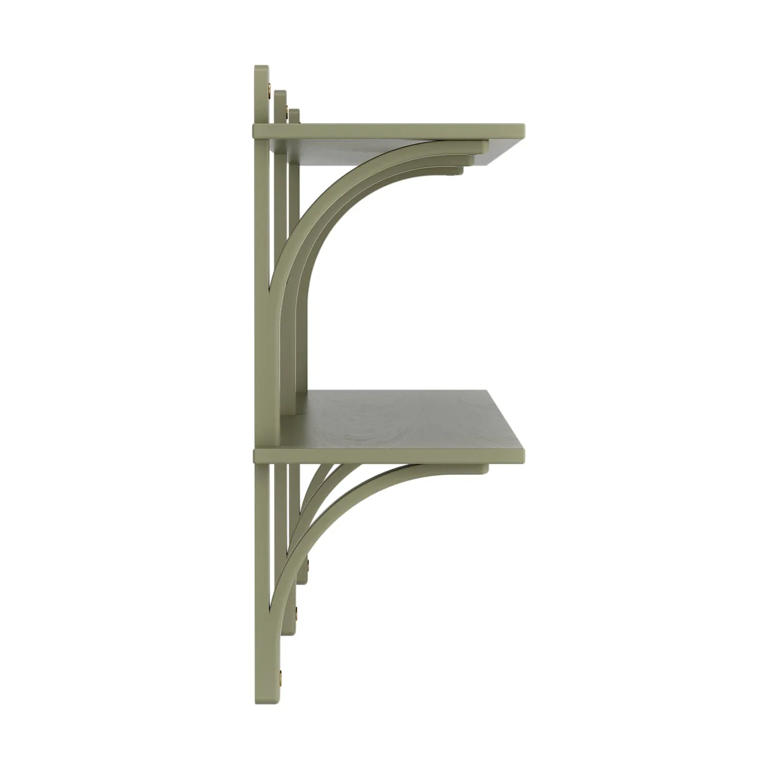 Levi shelf, Moss green-brass, 2 shelves, 180 cm Swedese