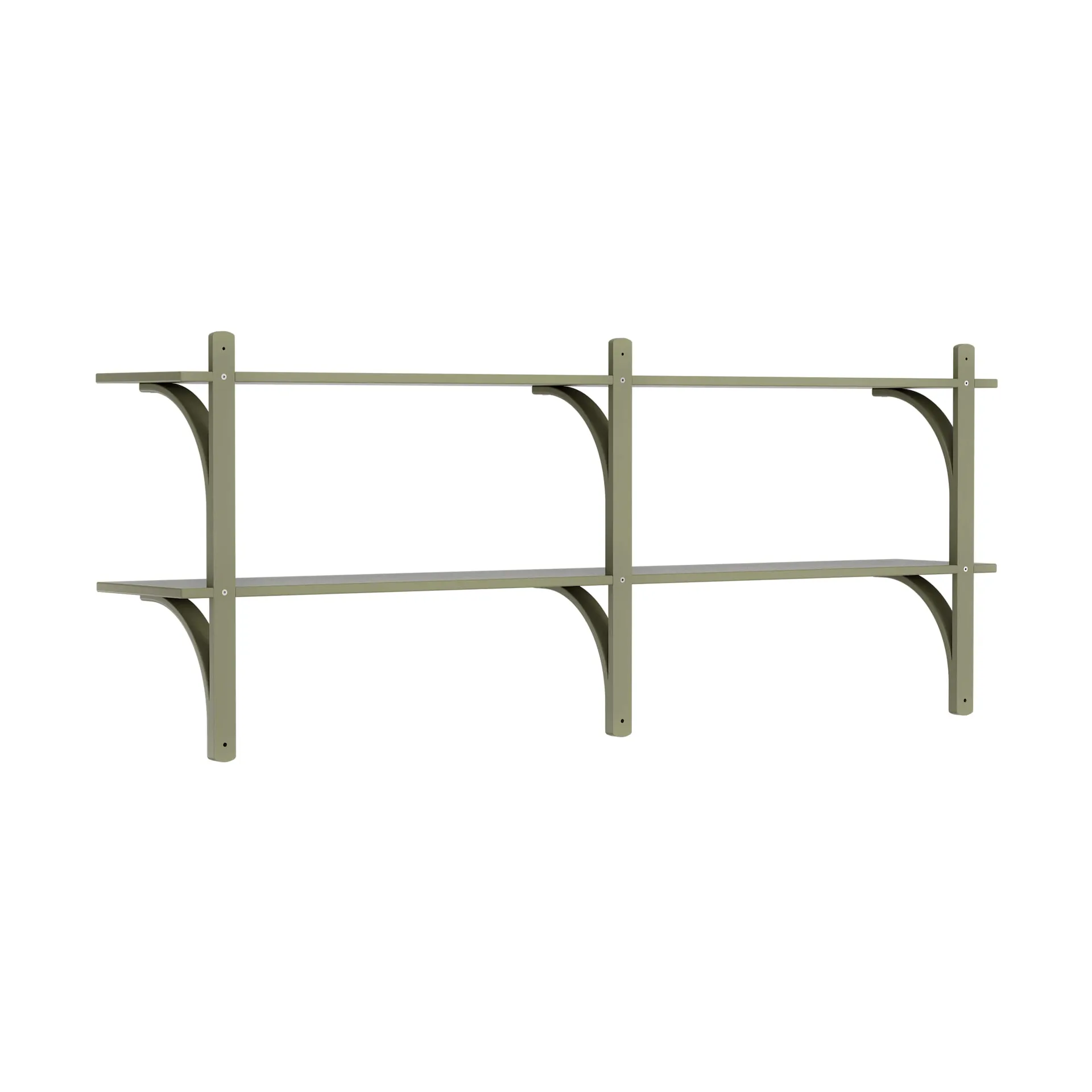 Levi shelf, Moss green-brass, 2 shelves, 180 cm Swedese