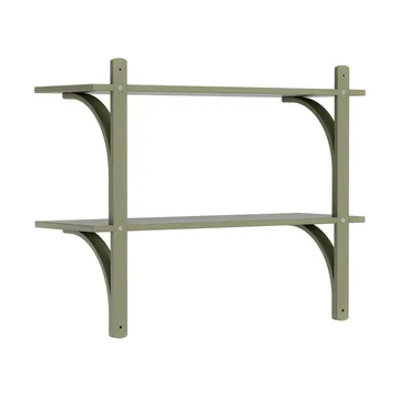 Levi shelf - Moss green, brass, 2 shelves, 90 cm - Swedese
