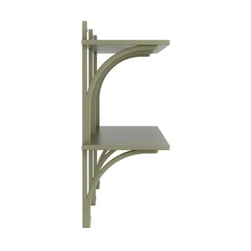 Levi shelf - Moss green-stainless steel, 2 shelves, 180 cm - Swedese