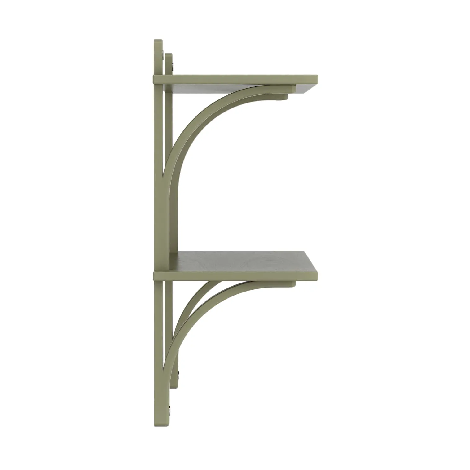 Levi shelf, Moss green-stainless steel, 2 shelves, 90 cm Swedese