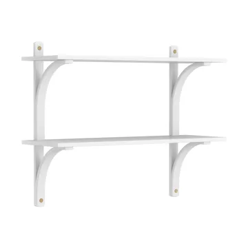 Levi shelf - White ash-brass, 2 shelves, 90 cm - Swedese