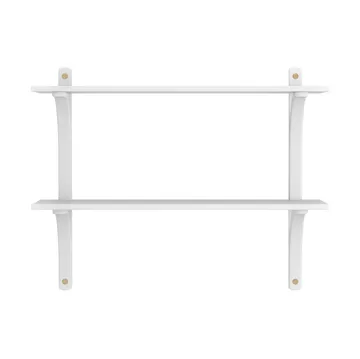 Levi shelf - White ash-brass, 2 shelves, 90 cm - Swedese