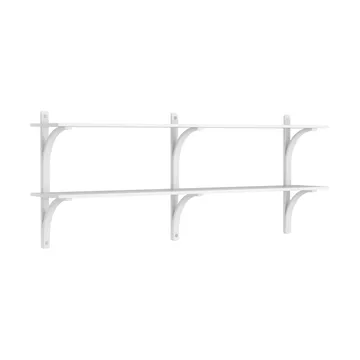 Levi shelf - White ash-stainless steel, 2 shelves, 180 cm - Swedese
