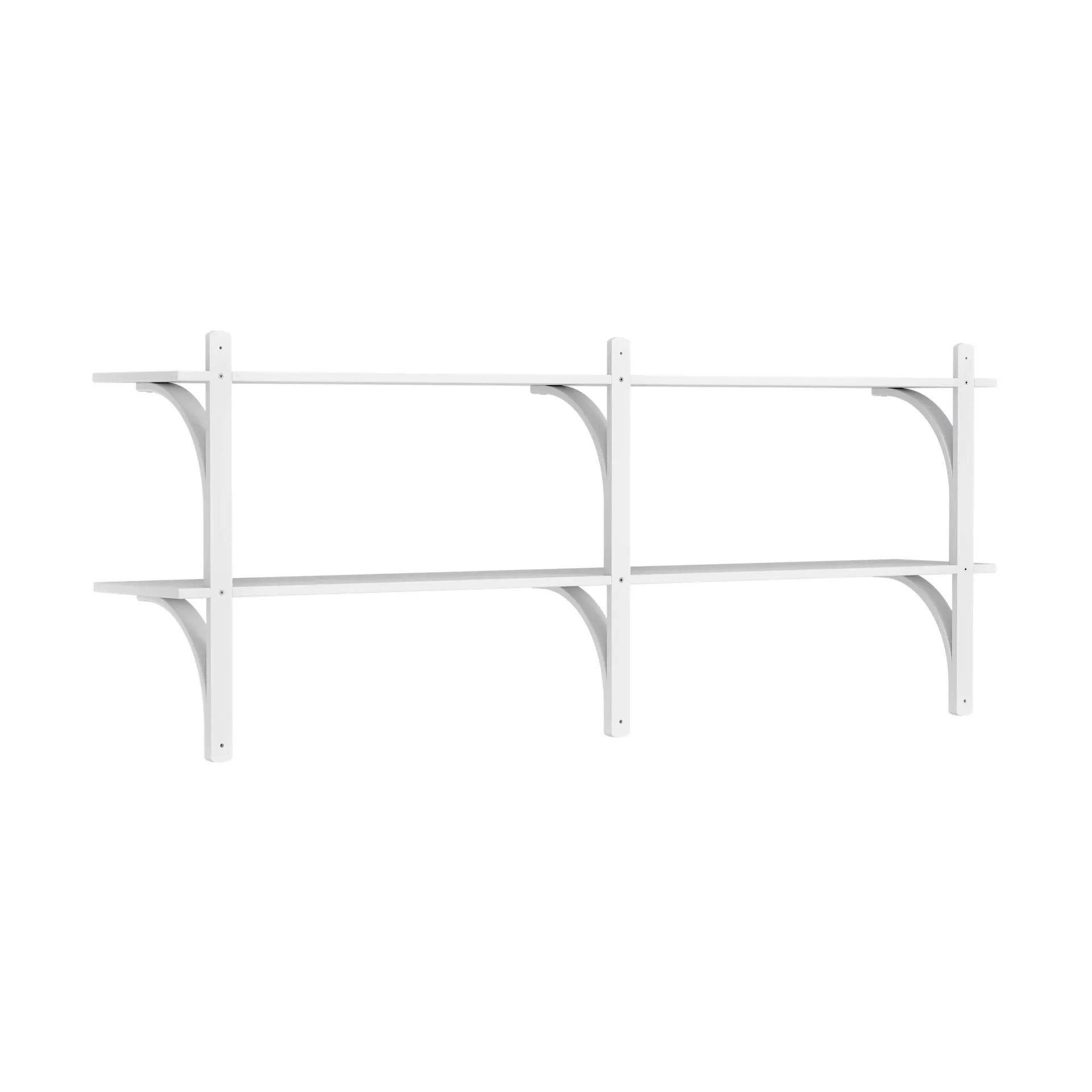 Levi shelf, White ash-stainless steel, 2 shelves, 180 cm Swedese