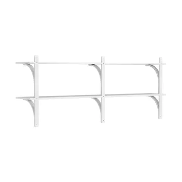 Levi shelf - White ash-stainless steel, 2 shelves, 180 cm - Swedese