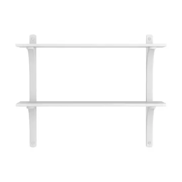 Levi shelf - White ash-stainless steel, 2 shelves, 90 cm - Swedese